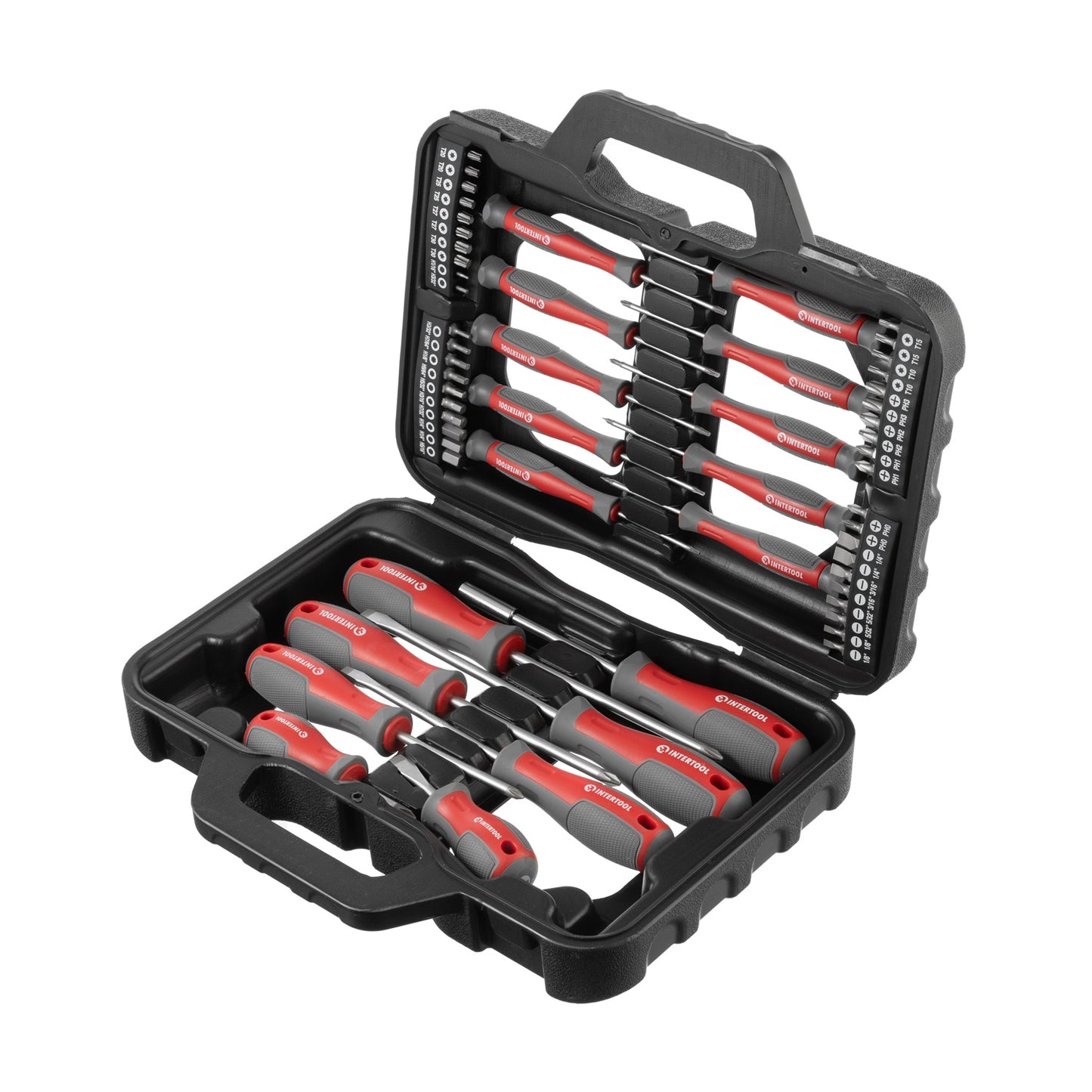 INTERTOOL 58-Piece Magnetic Screwdriver Set with Plastic Case | VT08-3358