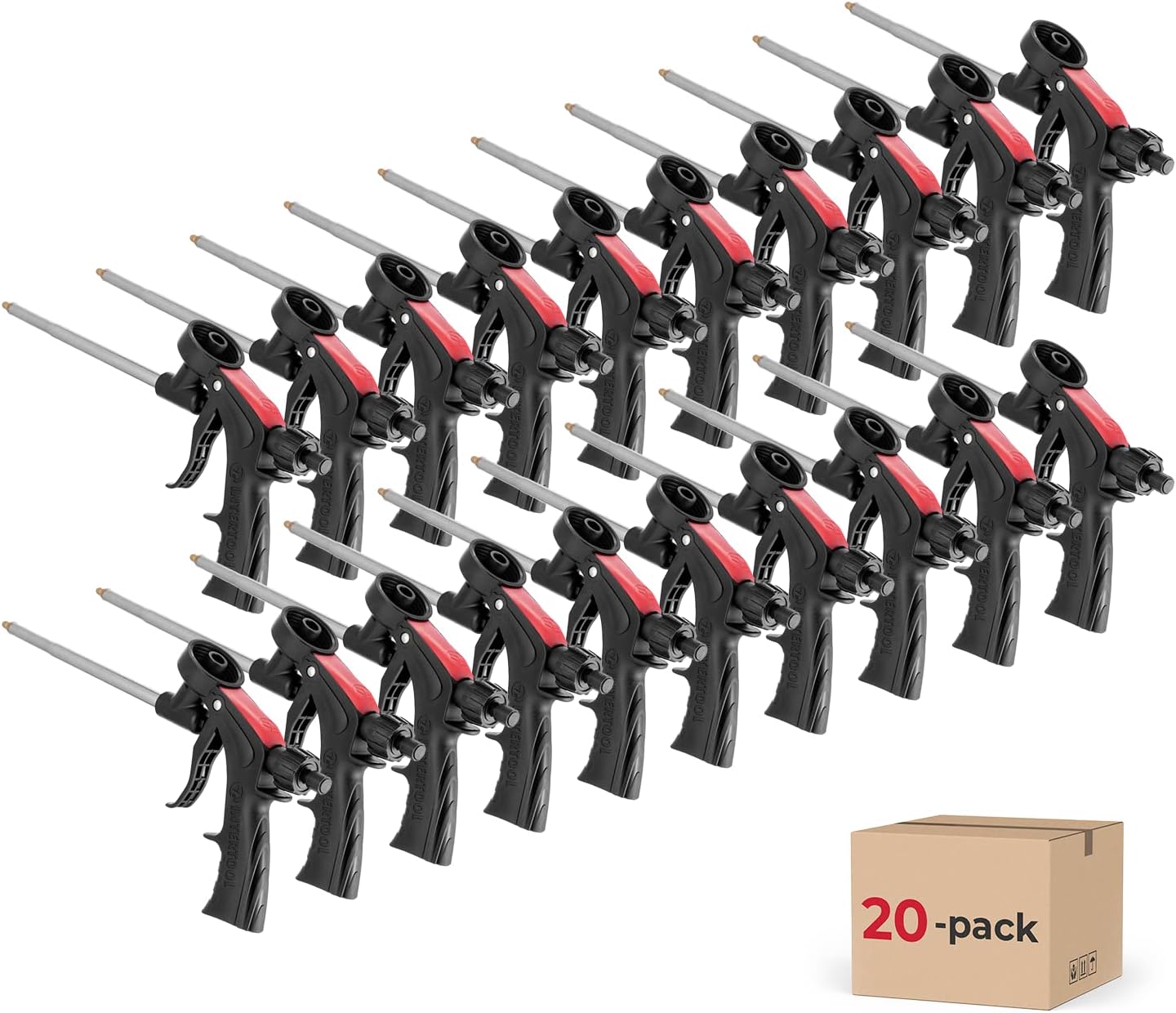 Pistola de espuma en aerosol INTERTOOL, paquete de 20, aplicador de aislamiento profesional, cuerpo liviano, control de flujo avanzado | PT08-0608-20