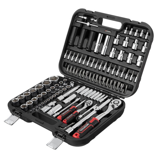 INTERTOOL 111-Piece Metric Socket Set | Impact Sockets | 1/4” & 1/2” Drive | ET08-8111