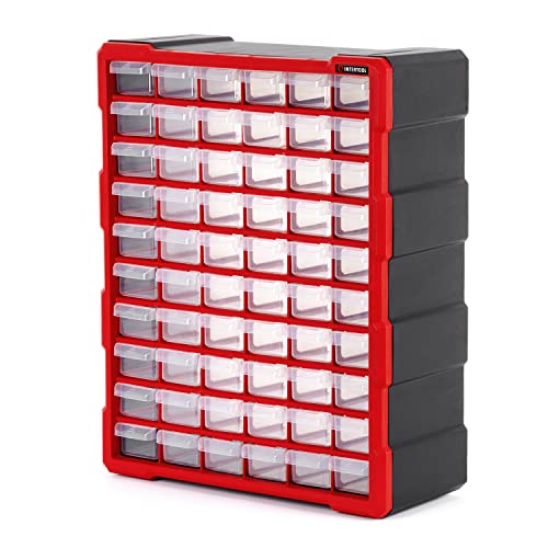INTERTOOL Small Parts Organizer, 60 Removeable Drawers | BX08-4016
