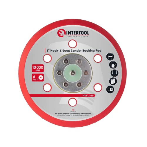 Almohadilla de respaldo para lijadora INTERTOOL de 6", con velcro y eje de 5/16", 24 unidades | PT08-2150