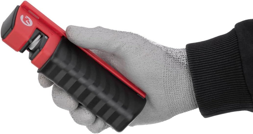 INTERTOOL Axe & Knife Sharpener - Ceramic Stone Grinding Wheel, Multipurpose Blade Tool, Fiberglass Case | HT08-0553