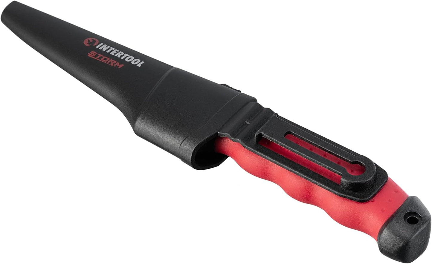 Cuchillo de hoja fija INTERTOOL de 4 pulgadas - Acero inoxidable, cuchillo para supervivencia al aire libre con funda para caza, acampada y supervivencia | HT08-0536