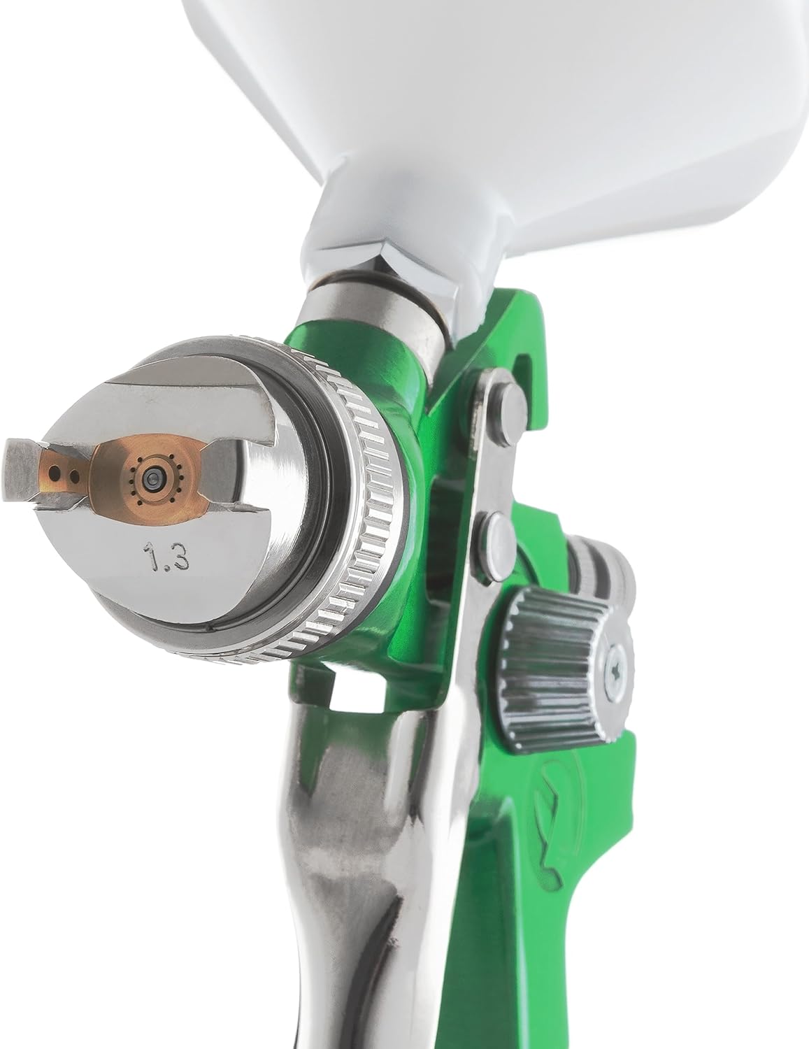 INTERTOOL HVLP Paint Spray Gun - 1.3 mm Air Cap, Automotive Sprayer, Air Regulator Gauge, Disposable Cup Adapter, 600 cc Plastic Cup | PT08-0102