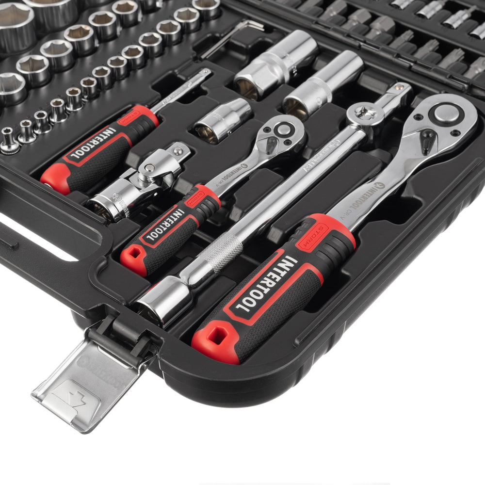 INTERTOOL 94-Piece Metric Socket Set | 1/4” & 1/2” Drive | ET08-8094