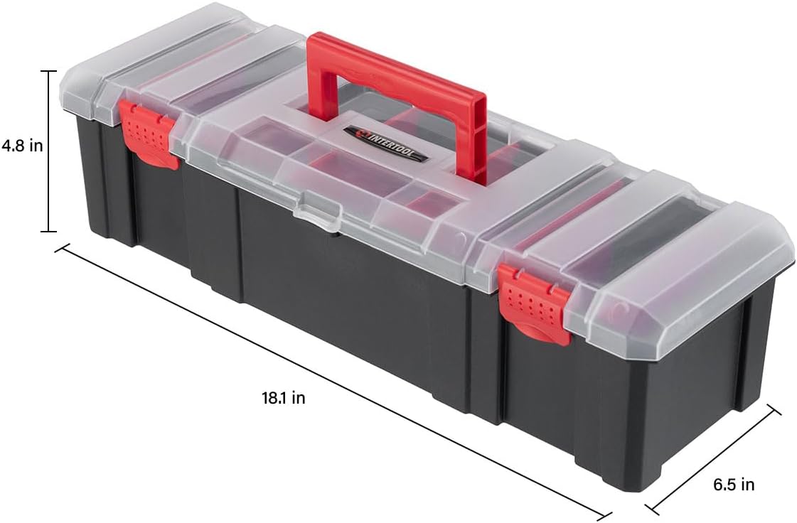 INTERTOOL Small Parts Deep Toolbox with 6 Removeable Dividers | BX08-4043