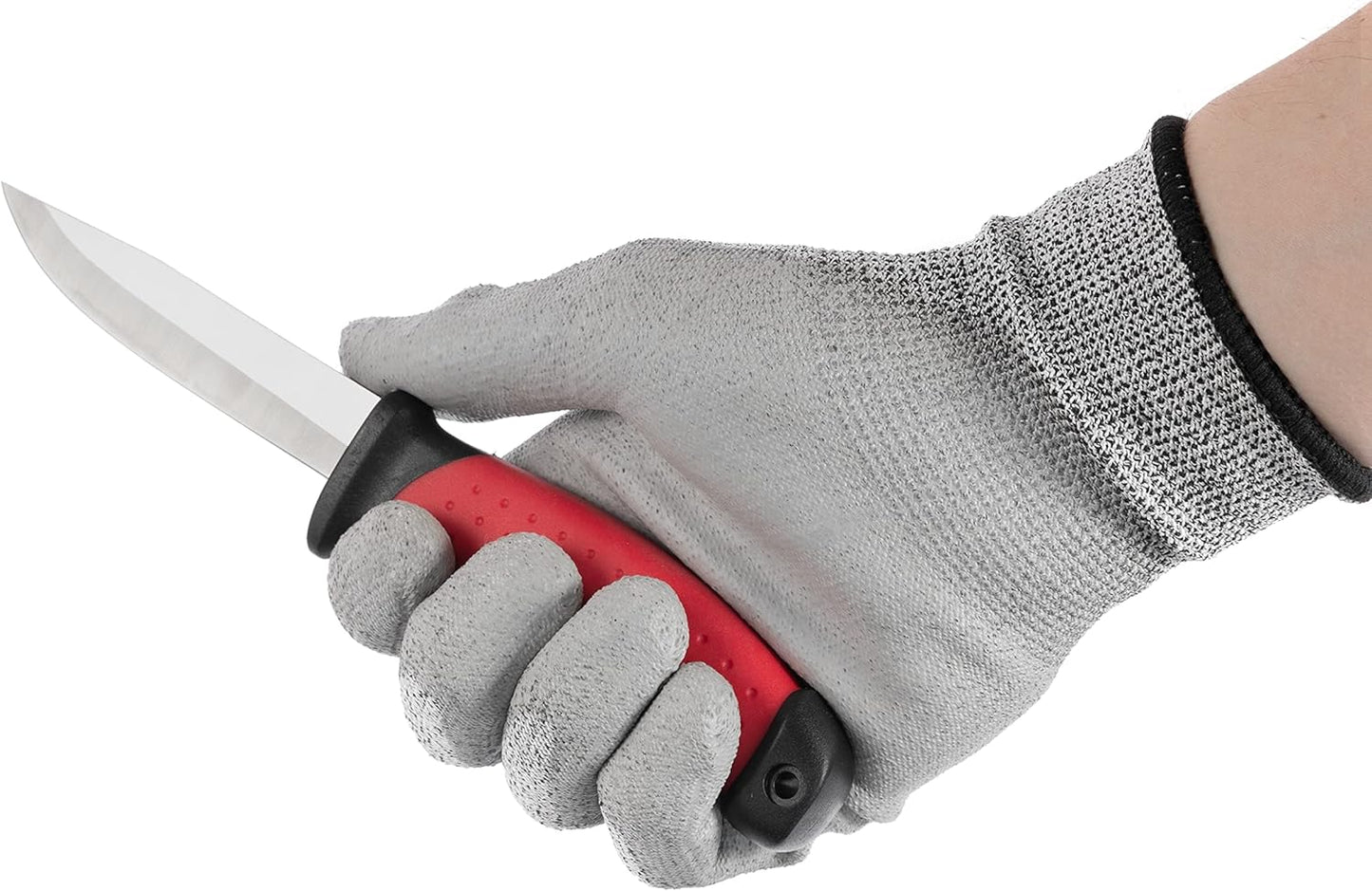 Cuchillo de hoja fija INTERTOOL de 4 pulgadas - Acero inoxidable, cuchillo para supervivencia al aire libre con funda para caza, acampada y supervivencia | HT08-0536