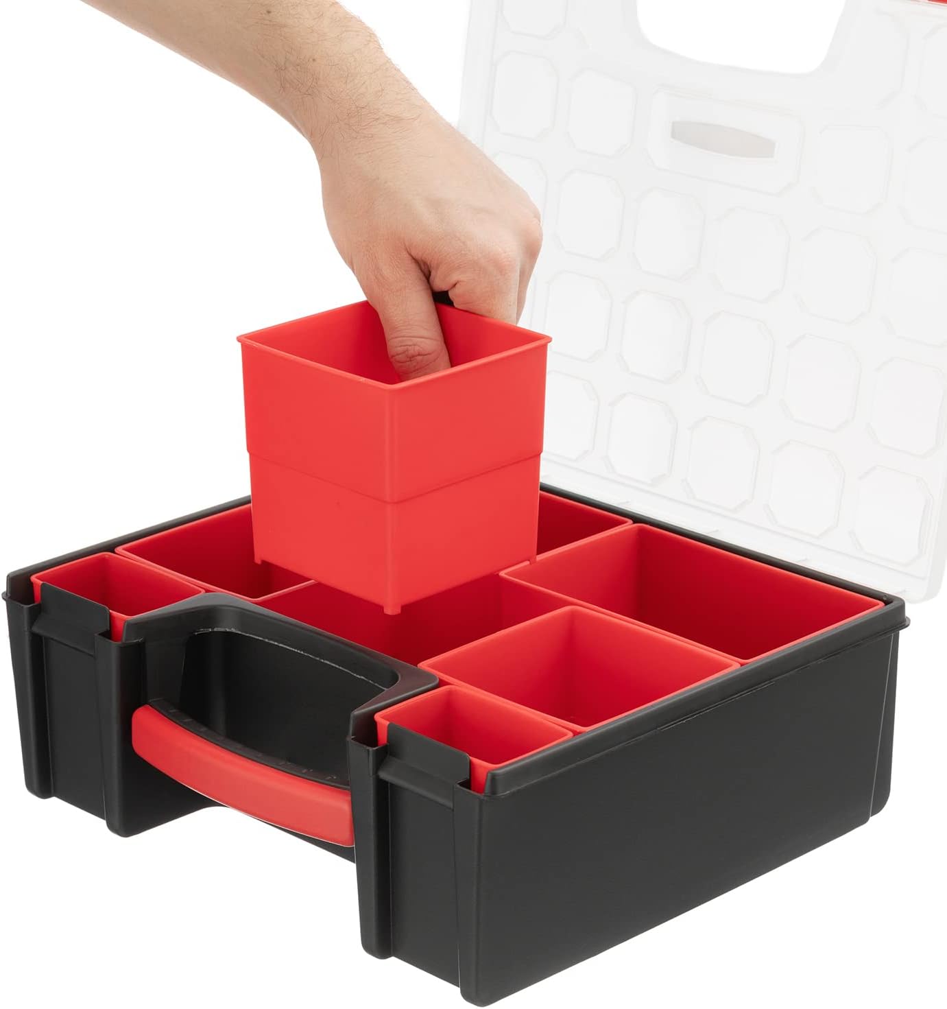 Caja de compartimentos portátil NTERTOOL, 7 compartimentos, 12,4" x 10,6" x 4,3", plástico | BX08-4032