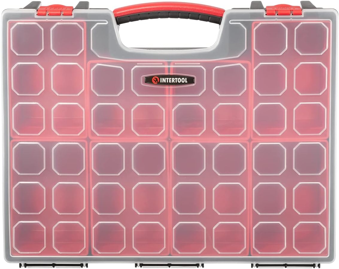Caja de compartimentos portátil INTERTOOL, 8 compartimentos, 16,3" x 12,9" x 4,3", plástico | BX08-4034
