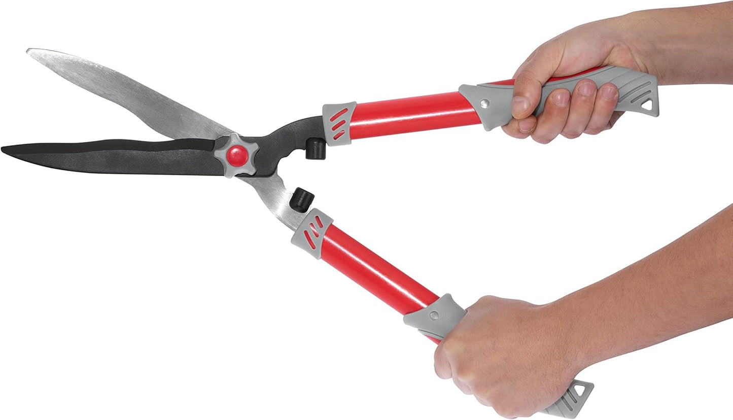 INTERTOOL 22-Inch Hedge Clipper Shears - Manual Trimmers for Bushes, Boxwood, and Landscaping, Wavy Blade | FT08-1102