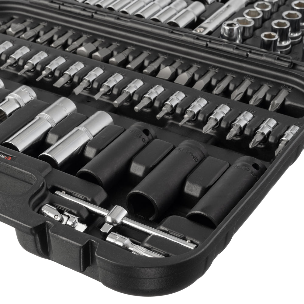INTERTOOL 111-Piece Metric Socket Set | Impact Sockets | 1/4” & 1/2” Drive | ET08-8111