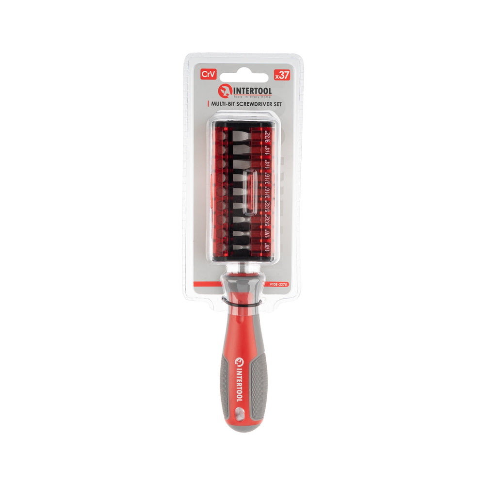 INTERTOOL 37 pcs Multi-Bit Screwdriver, Attachable Storage Case | VT08-3375