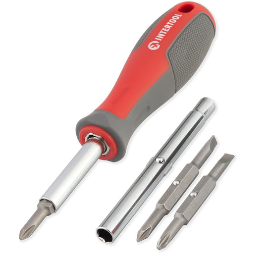 INTERTOOL Multi-Bit Screwdriver Set, 6-in-1 | VT08-3341