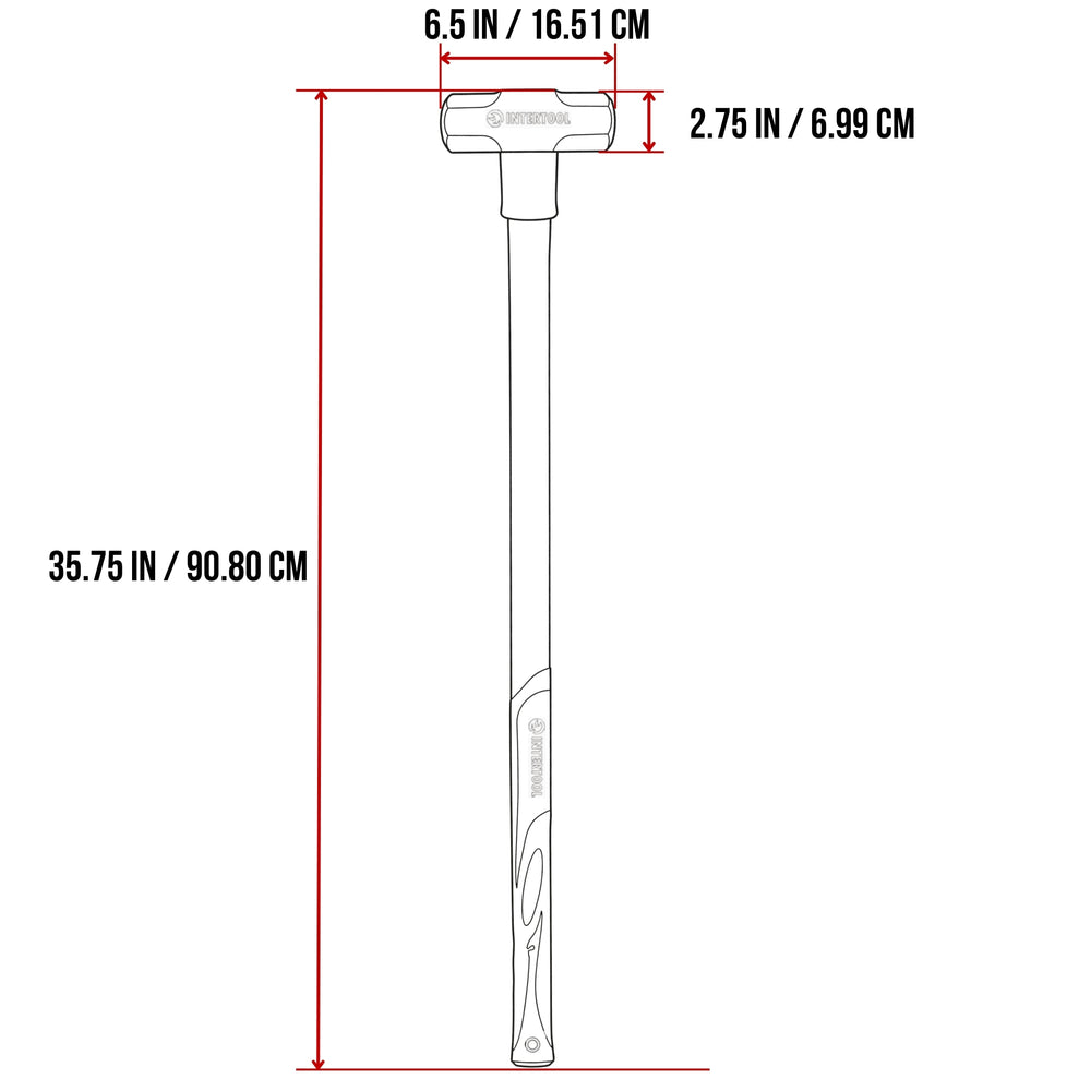 INTERTOOL Sledgehammer 8 lbs Fiberglass Handle HT08-0244