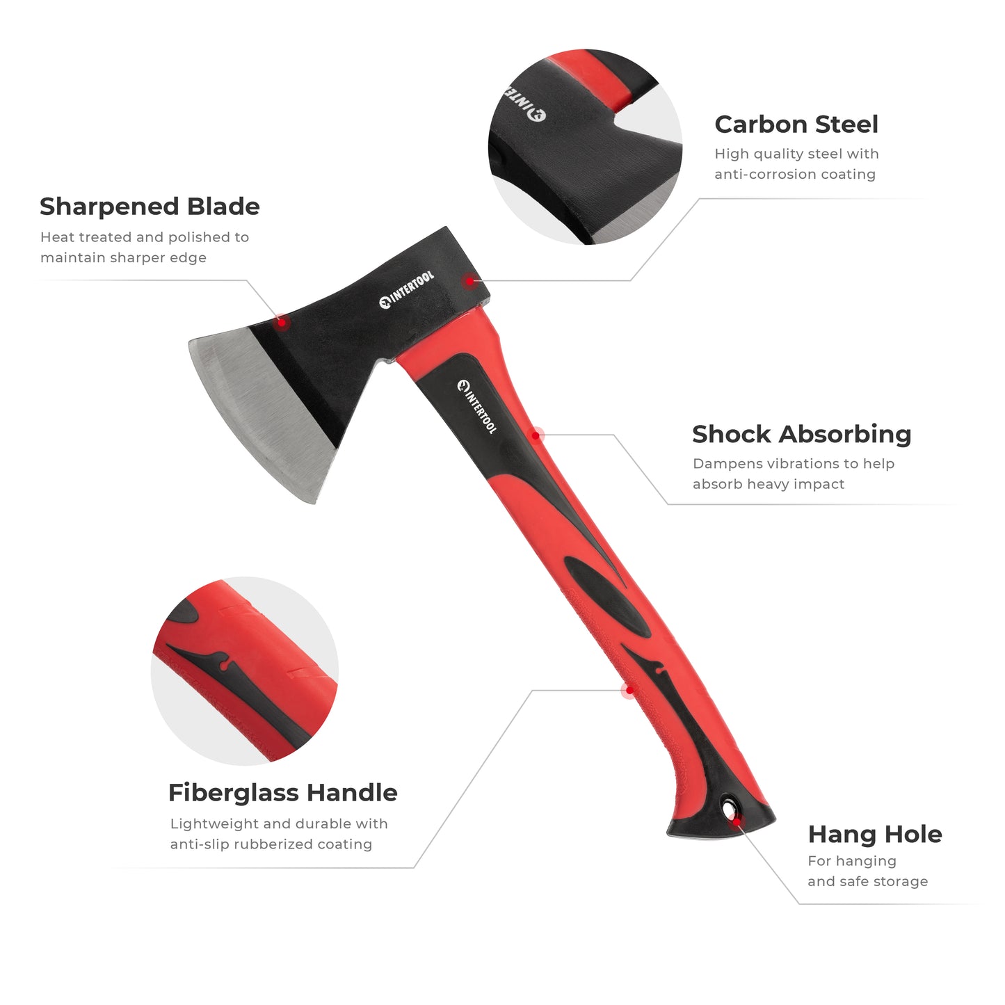 INTERTOOL 15” Hatchet Axe, 1.8 lbs | HT08-0262