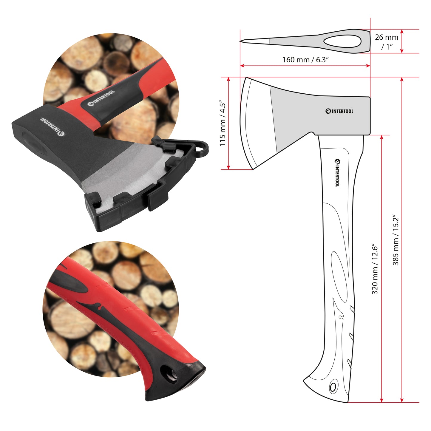 INTERTOOL 15” Hatchet Axe, 1.8 lbs | HT08-0262