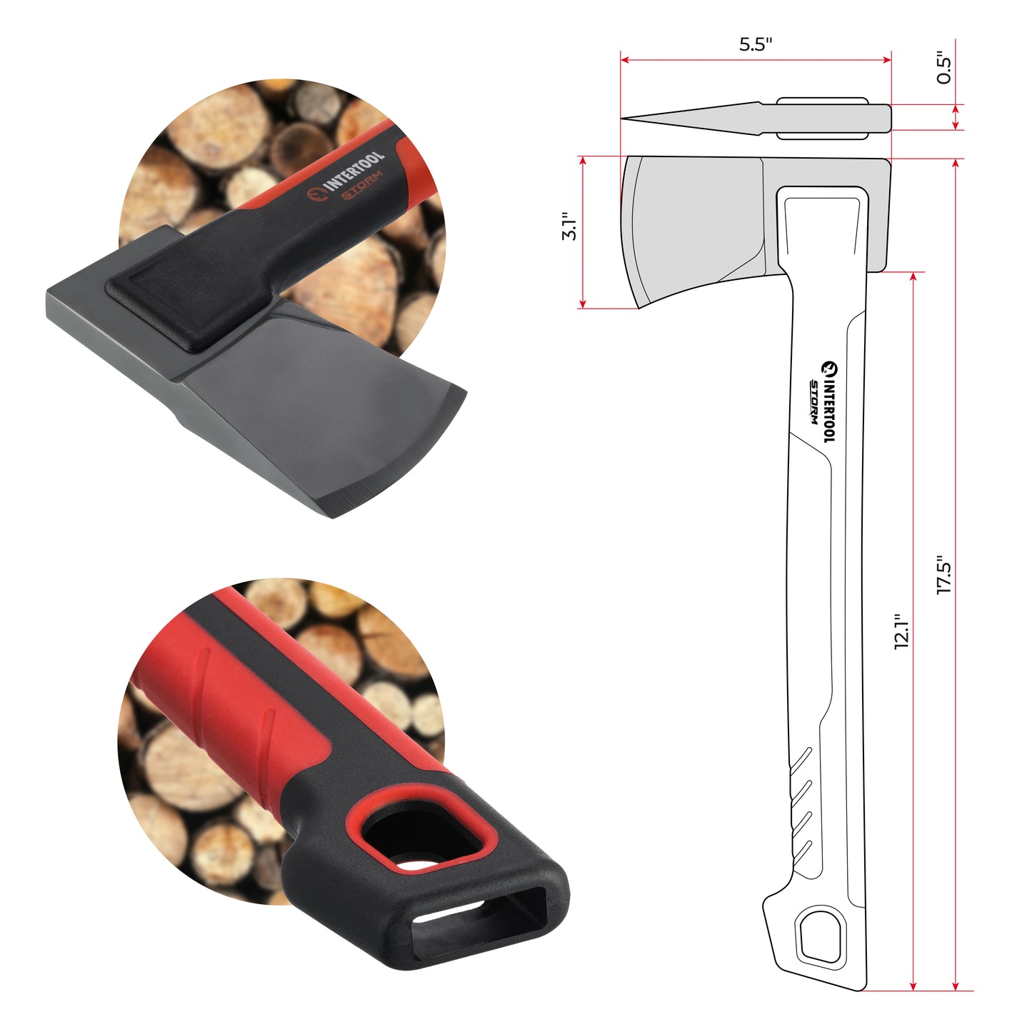 INTERTOOL 18" Adventure Hatchet, 2 lbs, STORM | HT08-0292