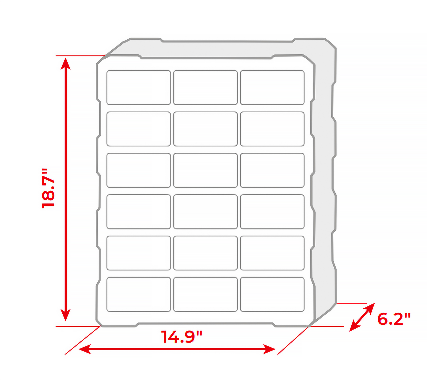 Cajonera INTERTOOL, 39 cajones, 18,7" x 14,9" x 6,2", plástico | BX08-4013