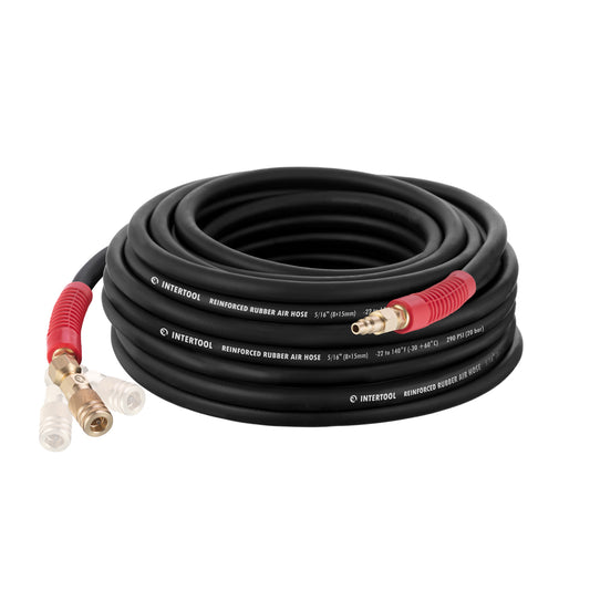 INTERTOOL 5/16” x 50 ft. Rubber Air Hose Brass Fittings | PT08-1732