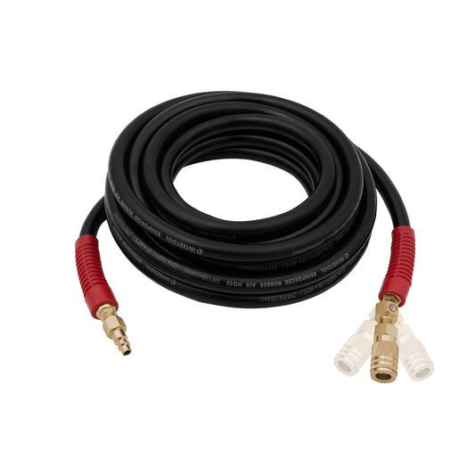 INTERTOOL 3/8” x 25 ft. Rubber Air Hose Brass Fittings | PT08-1734