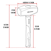 INTERTOOL Молоток Буровой 4 фунта | Рукоятка 13" из Стекловолокна | HT08-0247