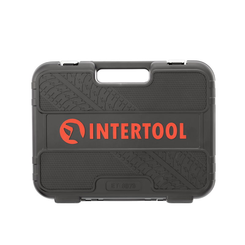 INTERTOOL 73-Piece Metric Socket Set | 1/4” & 1/2” Drive | ET08-8073