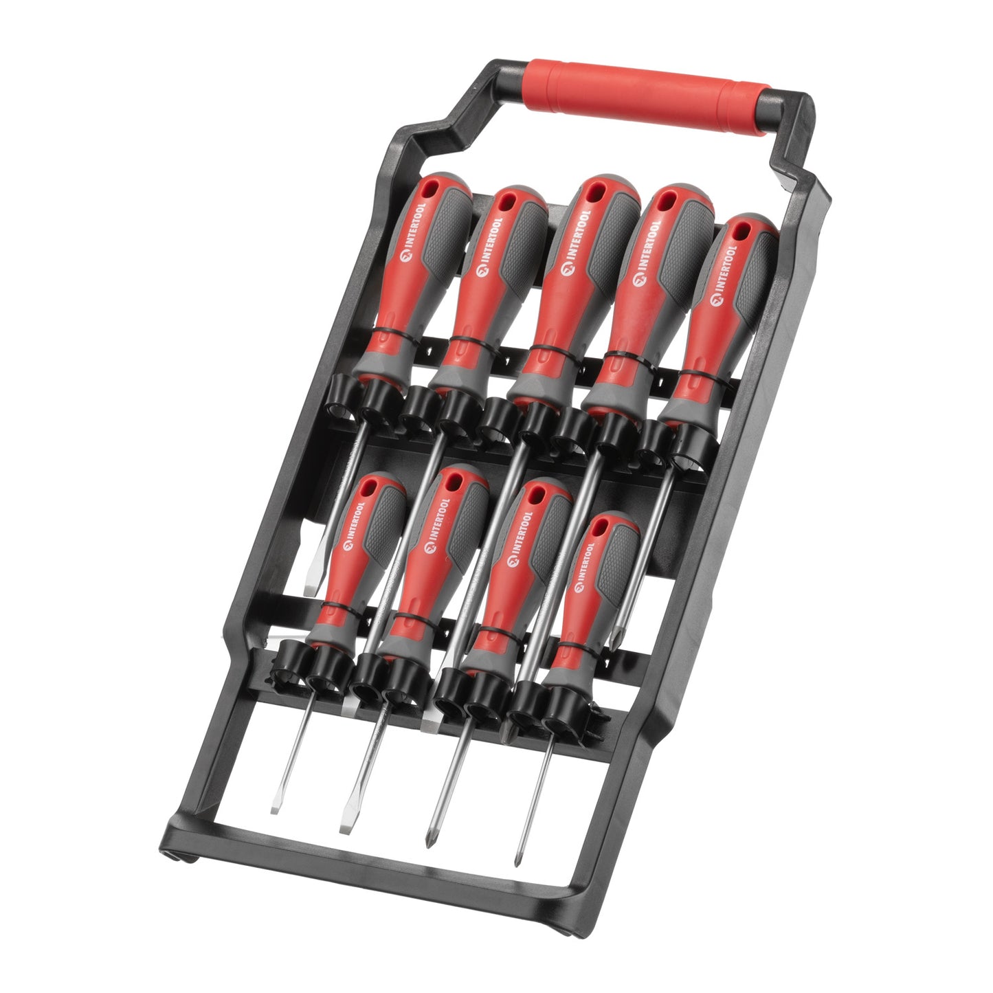 Набор отверток INTERTOOL, 9 шт., с плоскими и крестовыми наконечниками | VT08-3349