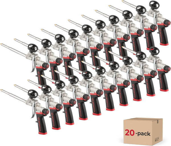 INTERTOOL 20-Pack Spray Foam Gun - Professional Insulation Applicator, PTFE Non-Stick Basket, Advanced Handle, Easy-Turn Flow Control | PT08-0609-20
