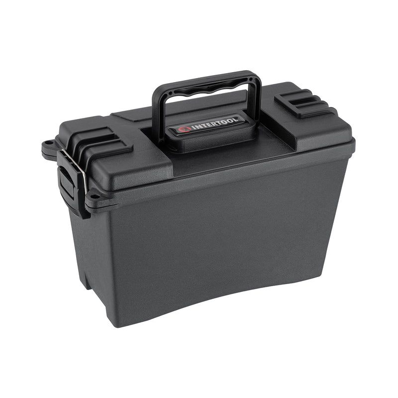 Caja de campo INTERTOOL: apilable, resistente al agua, con cierre seguro, con cerradura y contenedor de munición protector | BX08-0290 