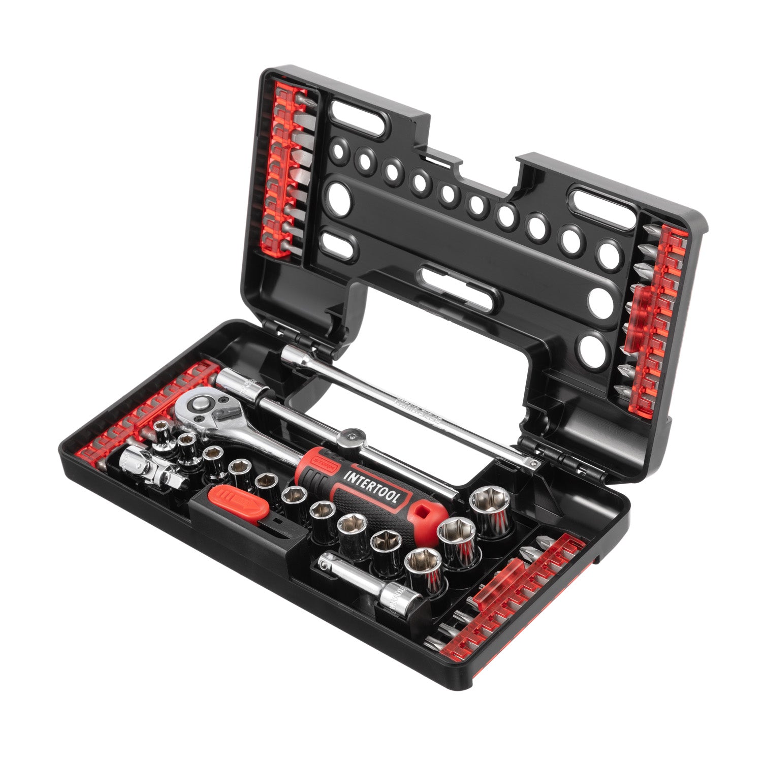 INTERTOOL 57 pcs Mini Socket and Bit Set, 1/4