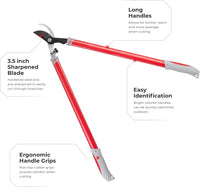 Tijeras de podar de 29” de INTERTOOL: podadora manual de ramas de árboles con mangos largos y ergonómicos | FT-1107