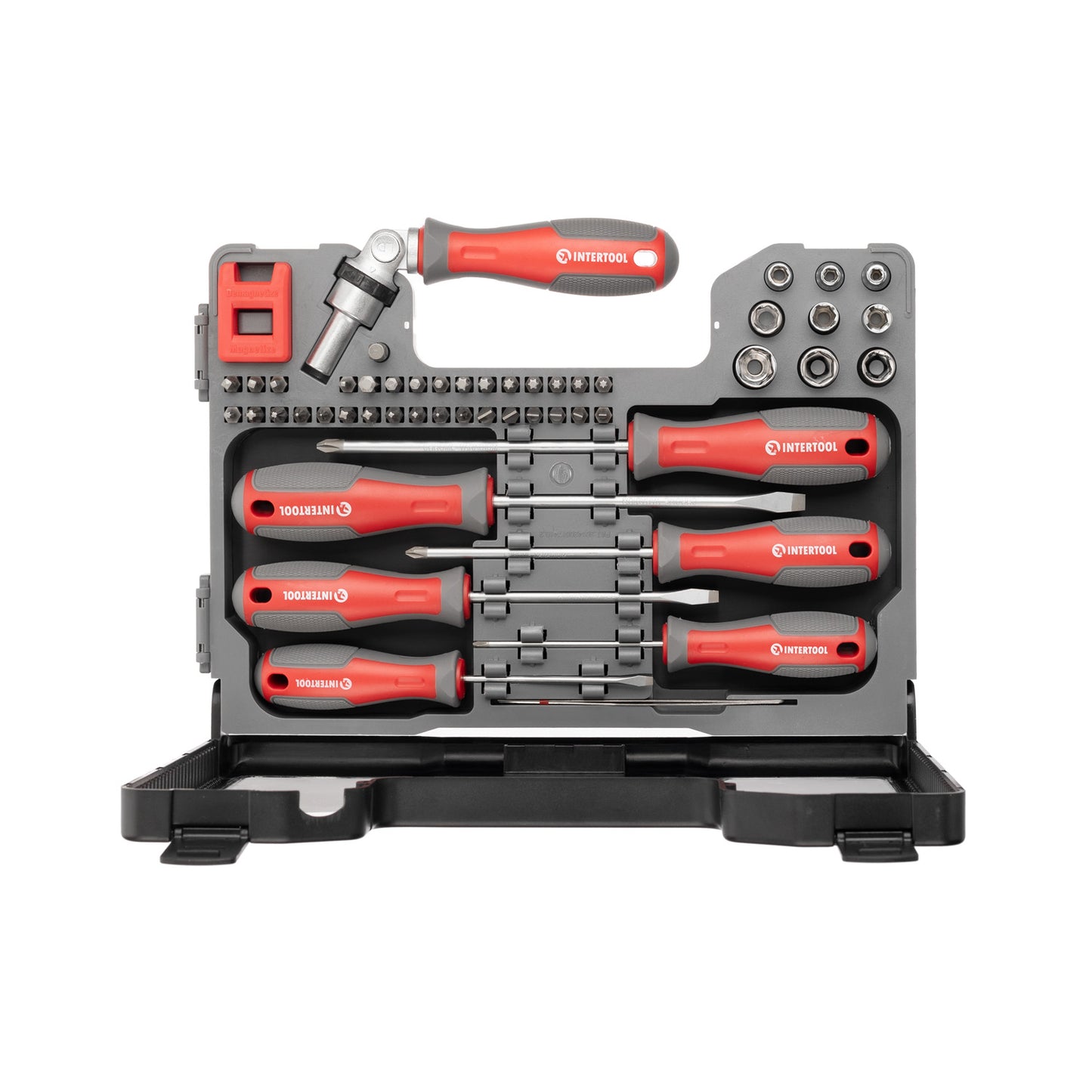 INTERTOOL 16" 51-Piece Ratchet Screwdriver Set with Multi-Bit Driver 3,6 lbs | VT08-3352
