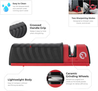 INTERTOOL Axe & Knife Sharpener - Ceramic Stone Grinding Wheel, Multipurpose Blade Tool, Fiberglass Case |  HT08-0553