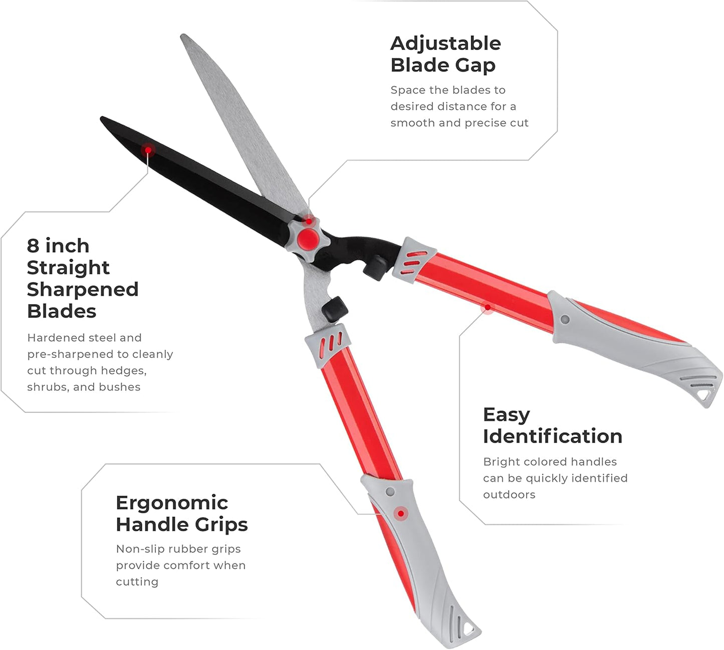 INTERTOOL22-Inch Hedge Clipper Shears - Manual Trimmers for Bushes, Boxwood, and Landscaping  | FT08-1101