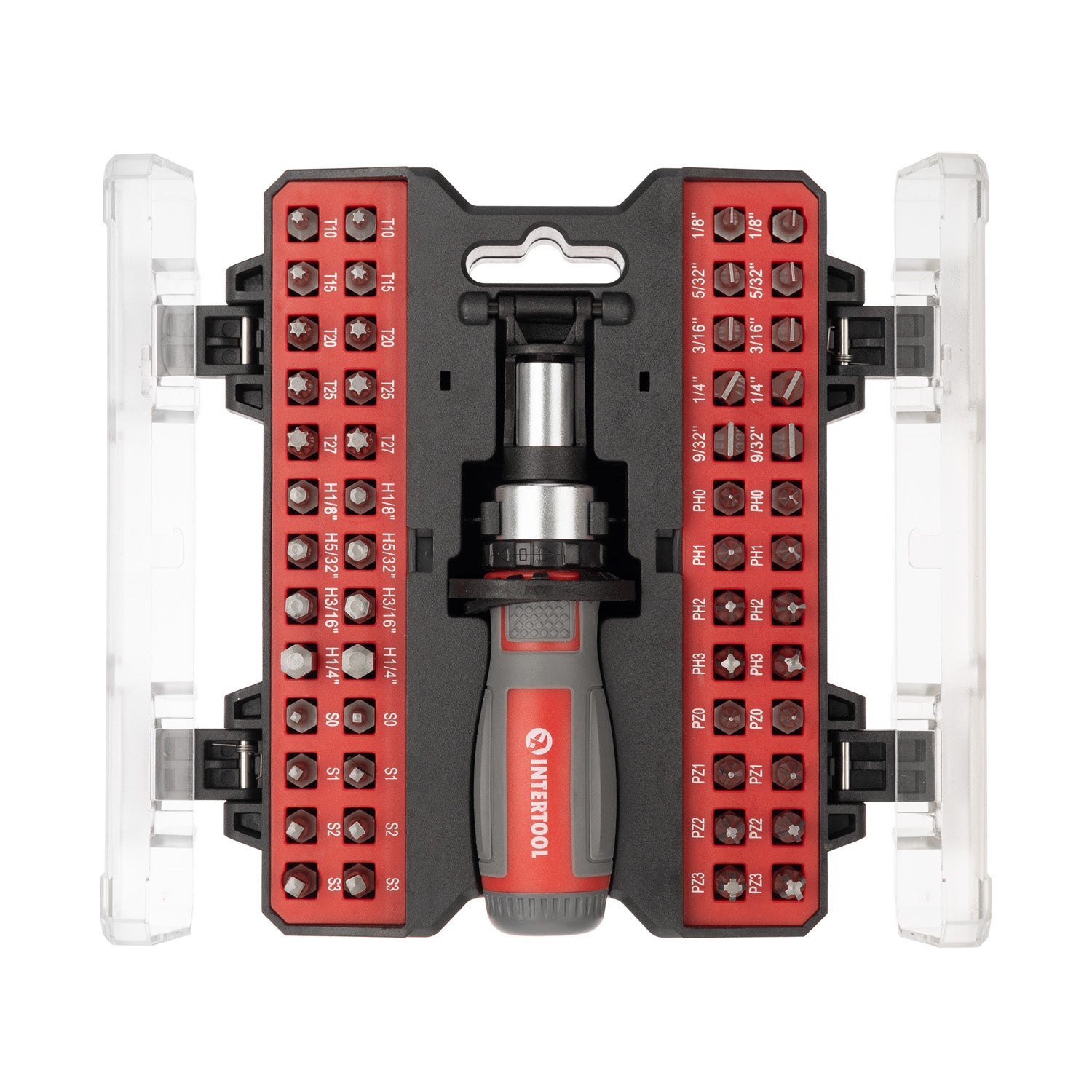 INTERTOOL 53 pcs Ratchet Multi-Bit Screwdriver, Mini, Portable Case