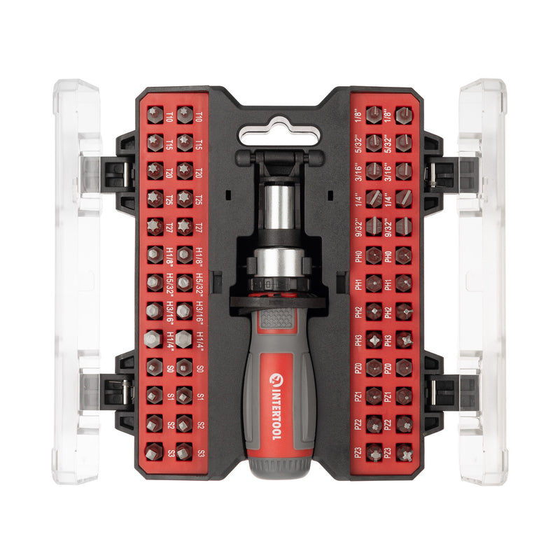 INTERTOOL 53 шт. мини-молоток-отвертка с многофункциональными битами, портативный кейс | VT08-3353