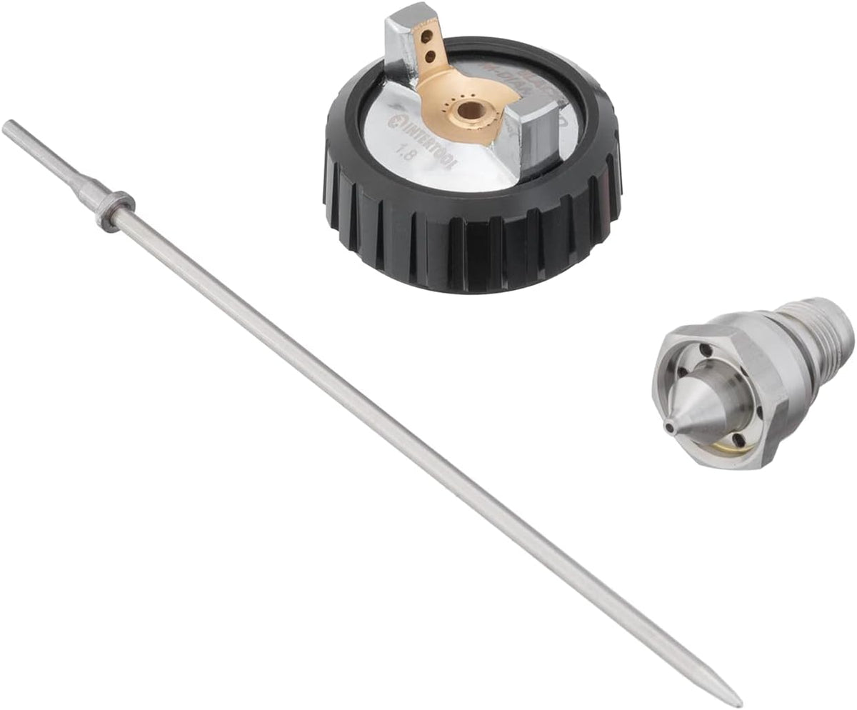 Juego de aguja, boquilla y tapa de aire INTERTOOL de 1,8 mm para pistola pulverizadora HVLP de la serie M-Diamond negra | PT08-2618
