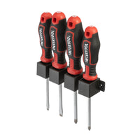 INTERTOOL 4 pcs Screwdriver Set, Phillips & Slotted, Wall Mount Rack | VT08-3434