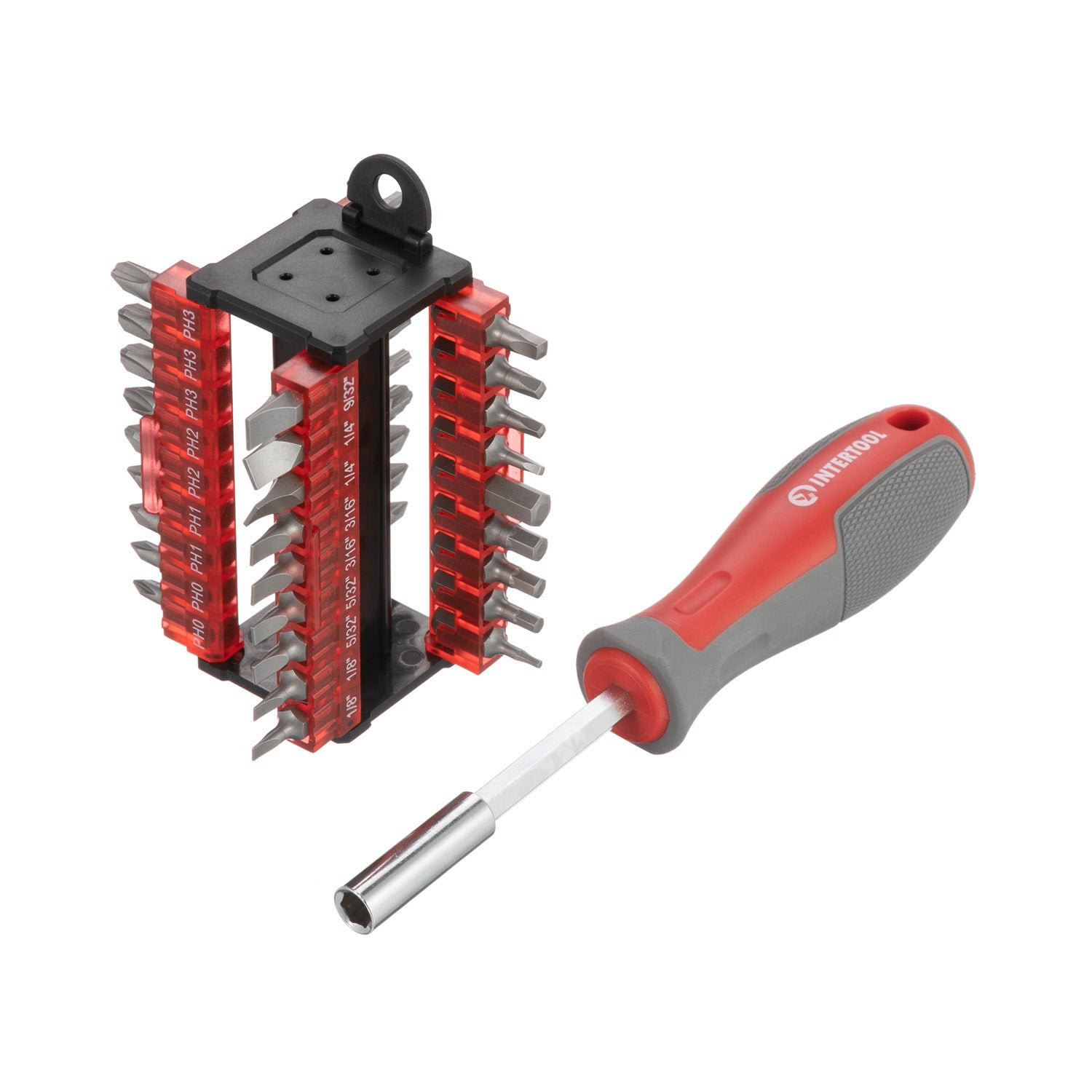 INTERTOOL 37 pcs Multi-Bit Screwdriver, Attachable Storage Case | VT08