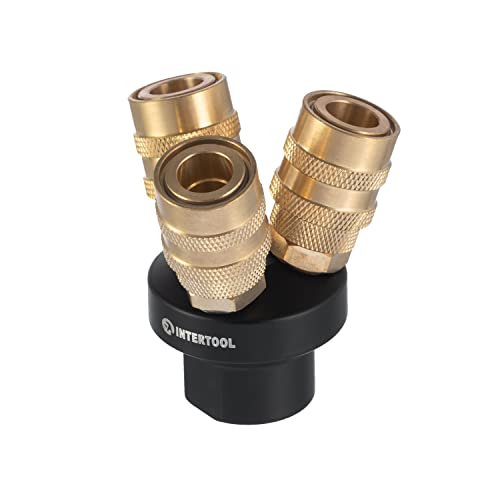 INTERTOOL Air Splitter Manifold, 3-Way, Round, Brass Couplers | PT08-1853