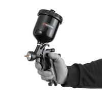 INTERTOOL Touch Up HVLP Paint Spray Gun - 1.0 mm Air Cap, Automotive Precision Detail Repair, 250 cc Plastic Cup, High-Performance Black M-Diamond Serie  | PT08-0171