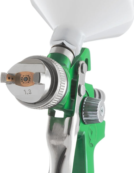 INTERTOOL  HVLP Paint Spray Gun - 1.3 mm Air Cap, Automotive Sprayer, Air Regulator Gauge, Disposable Cup Adapter, 600 cc Plastic Cup | PT08-0102