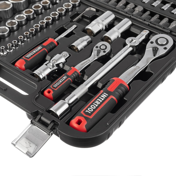 INTERTOOL 94-Piece Metric Socket Set | 1/4” & 1/2” Drive | ET08-8094