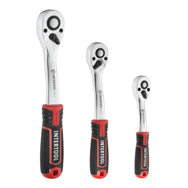 INTERTOOL 1/4", 3/8", 1/2" Drive, Mechanics Tool Set, Sae, Metric, 233 pcs | ET08-8233