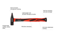 INTERTOOL Cross Peen Hammer, 1 lb., 13" Fiberglass Handle | HT08-0205