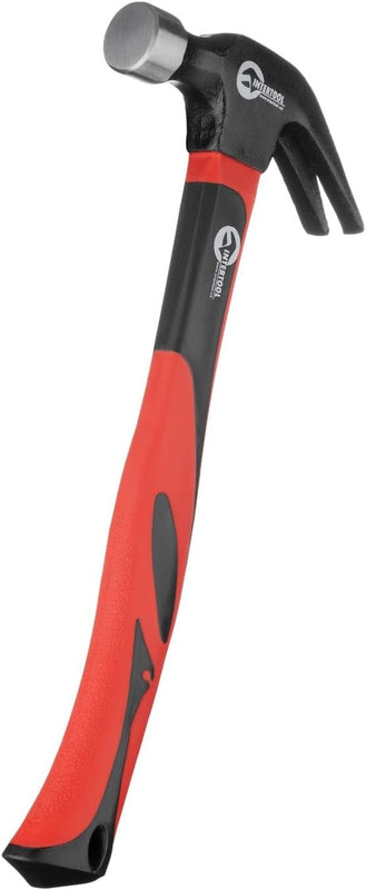INTERTOOL Curved Claw Hammer, 1 lb., 12" Fiberglass Handle | HT08-0223