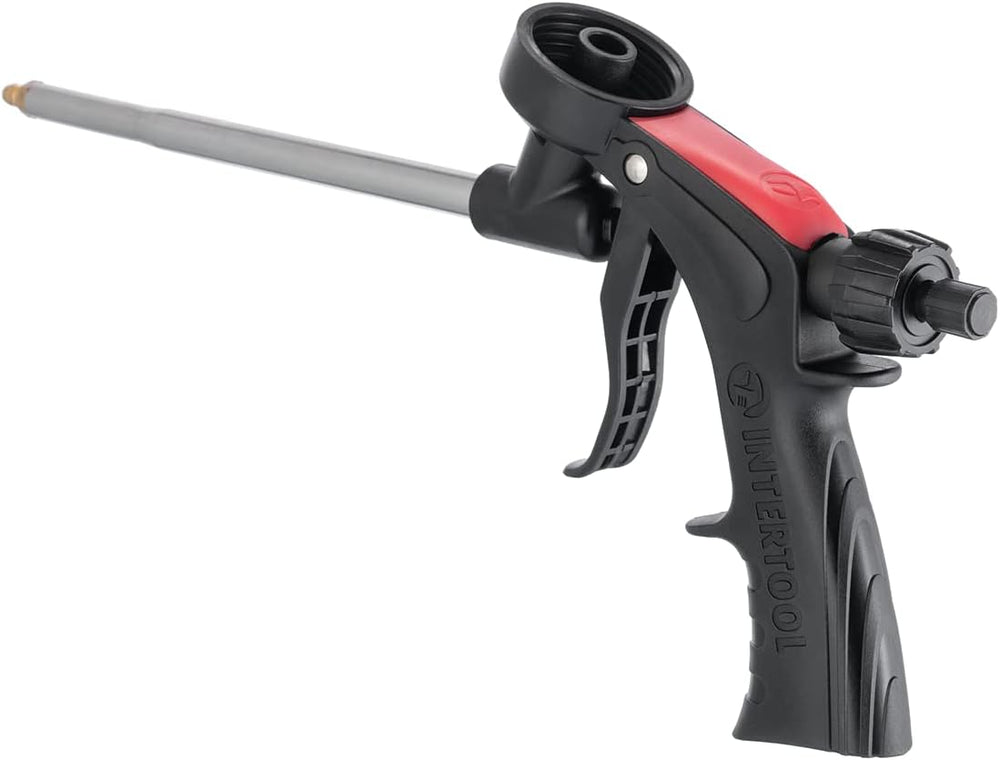 Pistola de espuma en aerosol INTERTOOL, sellador aislante, cuerpo de plástico liviano, control de flujo avanzado | PT08-0608 