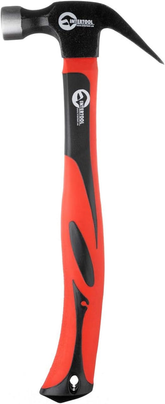 INTERTOOL Curved Claw Hammer, 1 lb., 12" Fiberglass Handle | HT08-0223