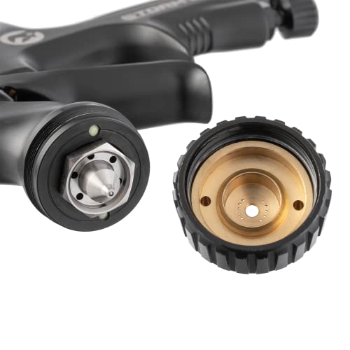 INTERTOOL Touch Up HVLP Paint Spray Gun - 1.0 mm Air Cap, Automotive Precision Detail Repair, 250 cc Plastic Cup, High-Performance Black M-Diamond Serie  | PT08-0171