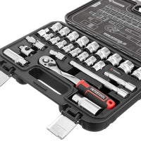 INTERTOOL 3/8" Drive Socket Set, Metric, 26 pcs | ET08-8026